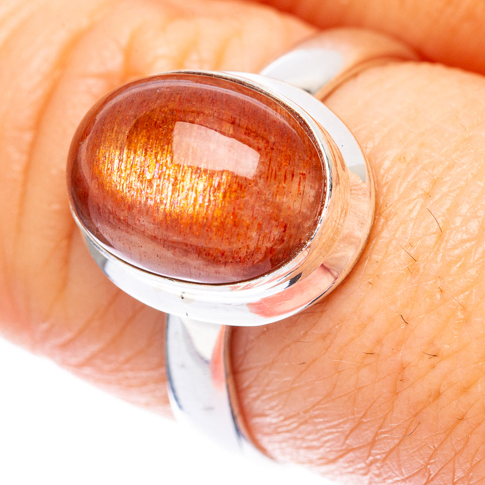 Sunstone Ring Size 8.25 (925 Sterling Silver) R2115