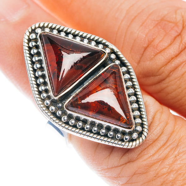 Exclusive Baltic Amber Ring Size 6 Adjustable (.925 Sterling Silver)