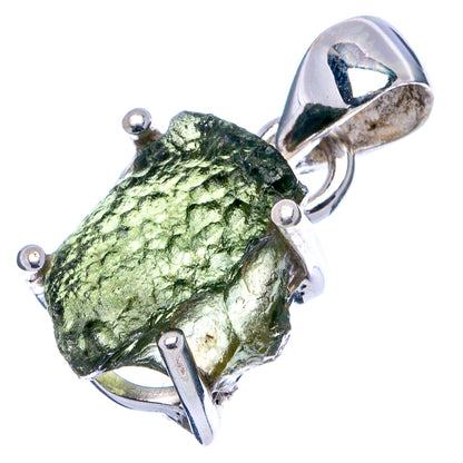 Rare Raw Moldavite Pendant 3/4" (.925 Sterling Silver)