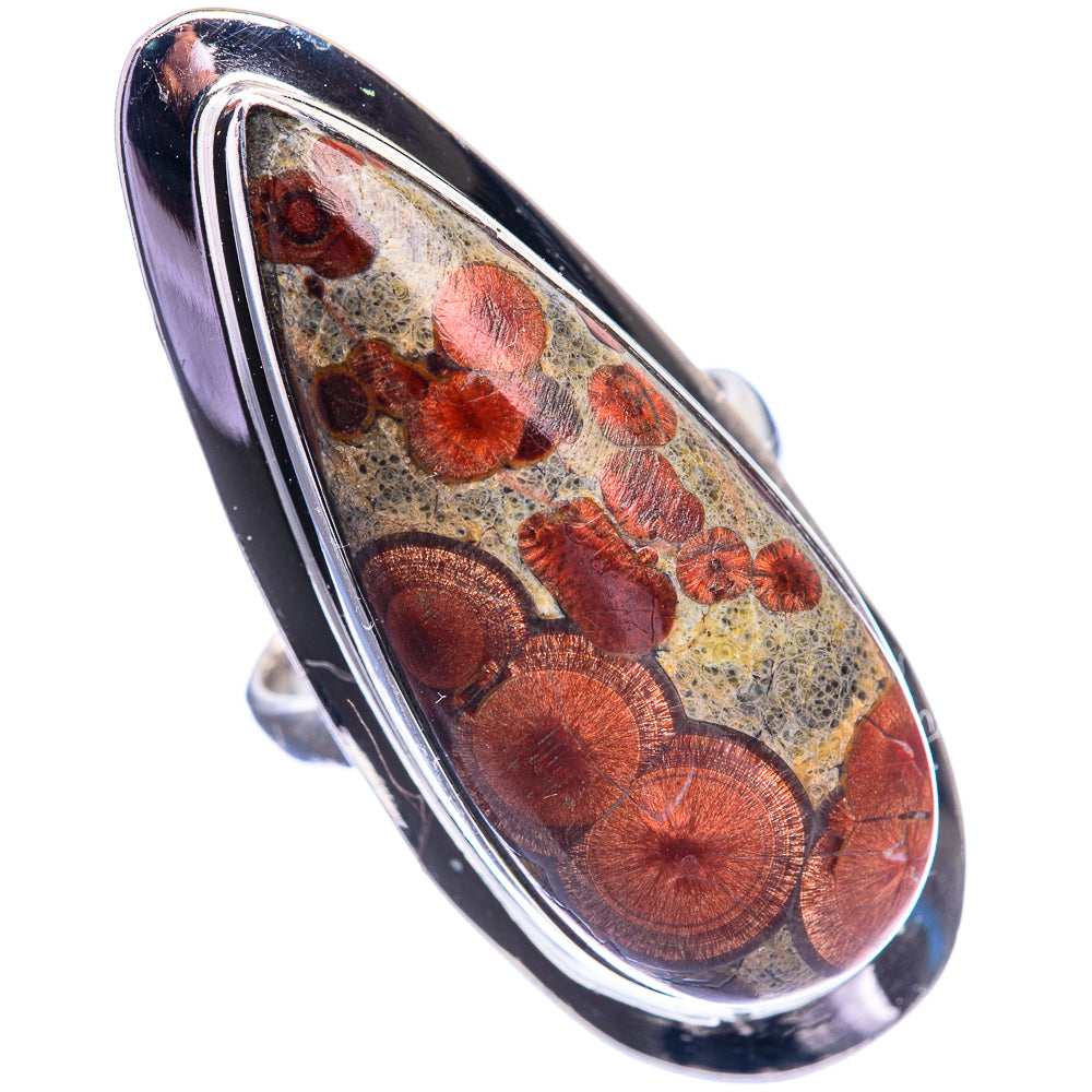 Huge Poppy Jasper Ring Size 8.25 (925 Sterling Silver) R143198