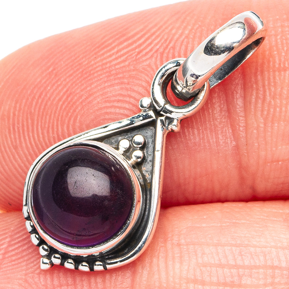 Dainty Amethyst Pendant 1" (925 Sterling Silver) P45369