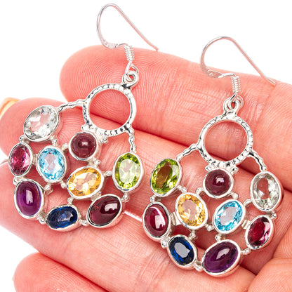 Signature Multi-stone Earrings 1 7/8" (925 Sterling Silver) E1179