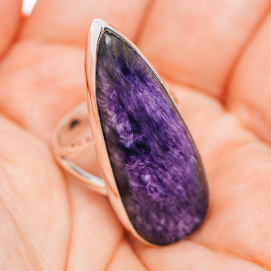 Premium Charoite Ring Size 8.25 (.925 Sterling Silver)