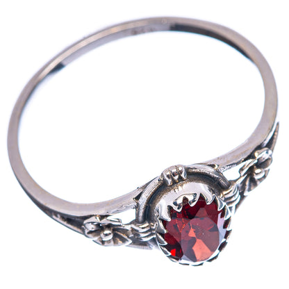 Dainty Garnet Ring Size 8 (.925 Sterling Silver)