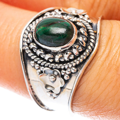 Malachite 925 Sterling Silver Ring Size 7.25 (925 Sterling Silver) R5429