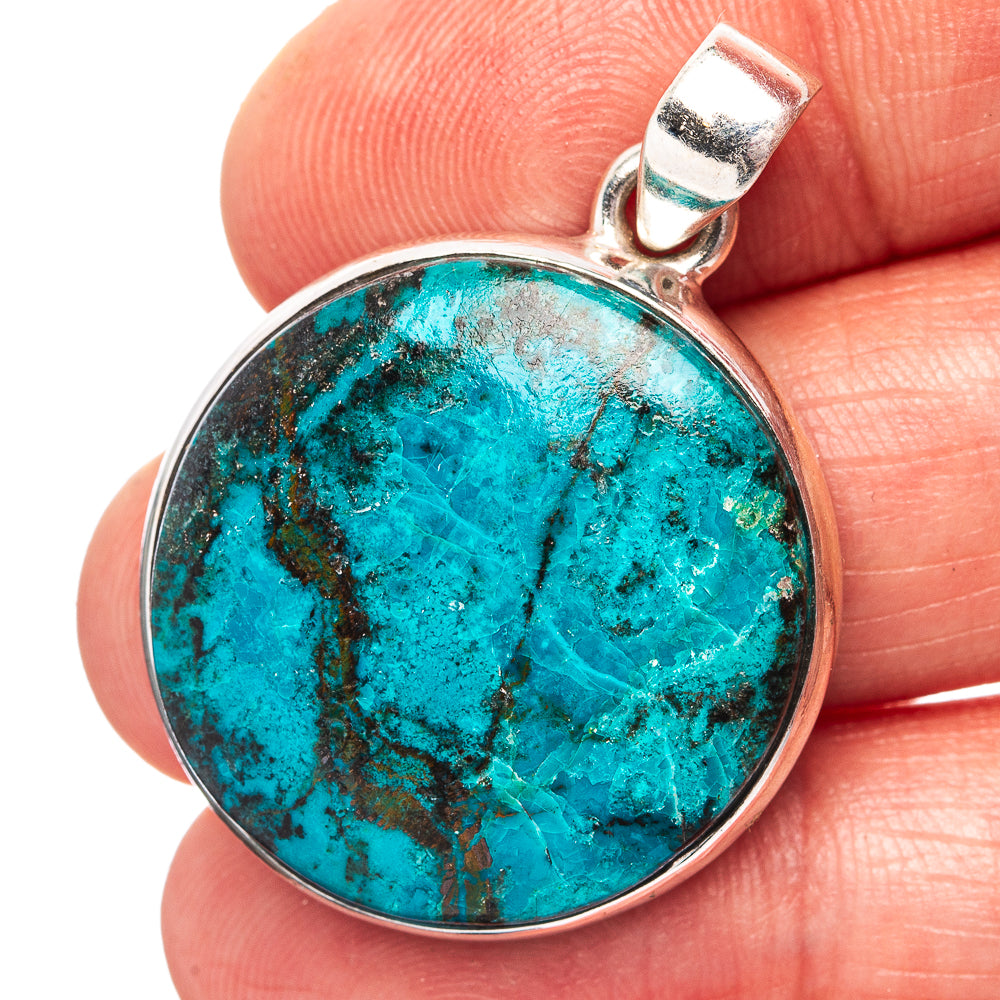 Shattuckite Pendant 1 3/8" (.925 Sterling Silver)