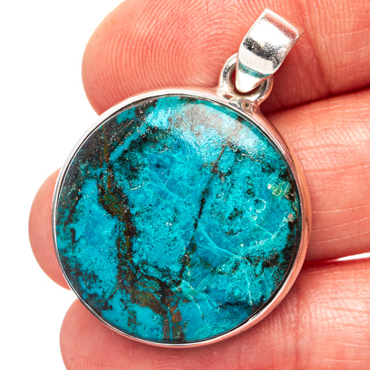 Shattuckite Pendant 1 3/8" (.925 Sterling Silver)