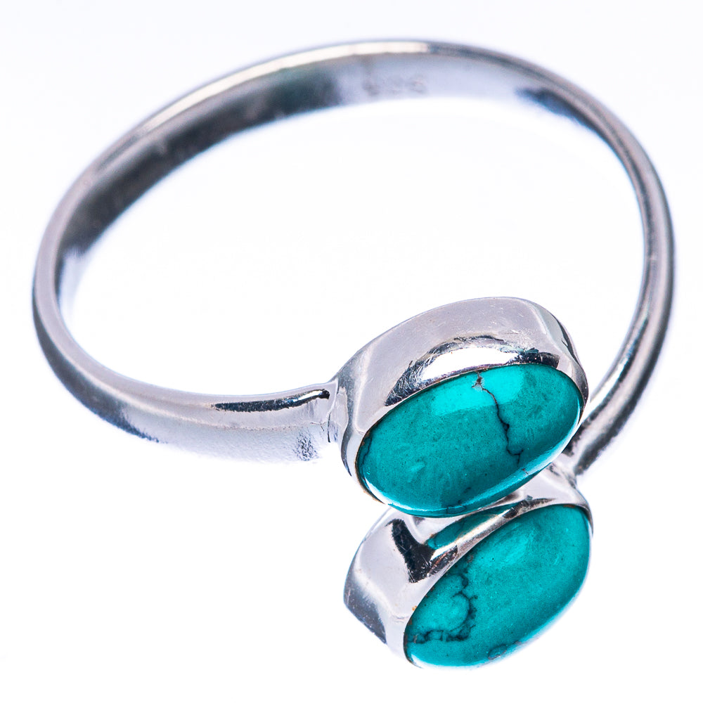 Tibetan Turquoise Dainty Ring Size 8 Adjustable (925 Sterling Silver) R5698