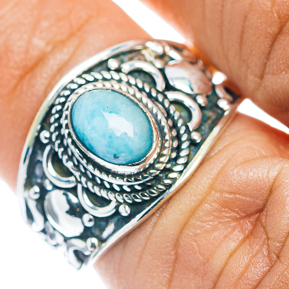 Larimar Cocktail Ring Size 6 (.925 Sterling Silver)