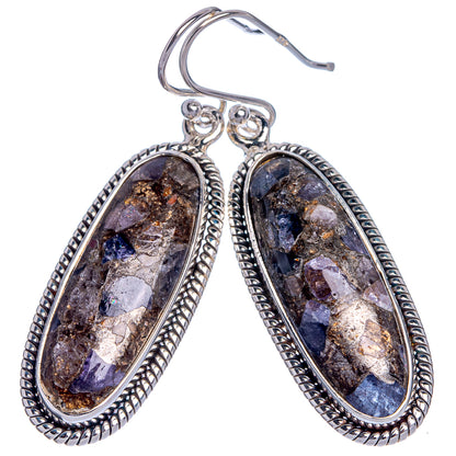 Copper Tanzanite Earrings 1 3/4" (925 Sterling Silver) E433032
