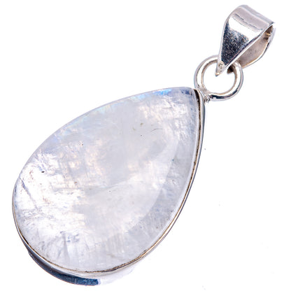 Premium Rainbow Moonstone Pendant 1 5/8" (.925 Sterling Silver)