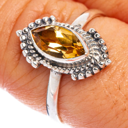 Faceted Citrine Dainty Ring Size 8 (925 Sterling Silver) R145387