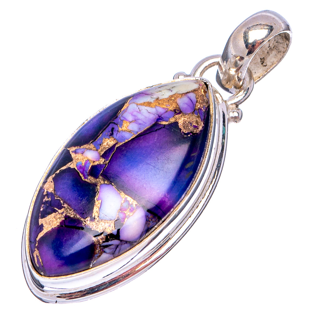 Purple Daliah Mohave Turquoise Pendant 1 3/8" (.925 Sterling Silver)