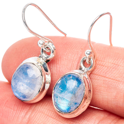 Rainbow Moonstone Earrings 1 1/8" (925 Sterling Silver) E1361