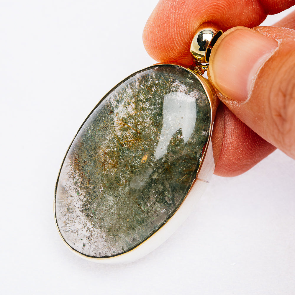 Garden Quartz Pendant 2 1/8" (German Silver)