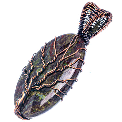 Dragon's Bloodstone Tree of Life Pendant 2 1/8" (Oxidized Copper)