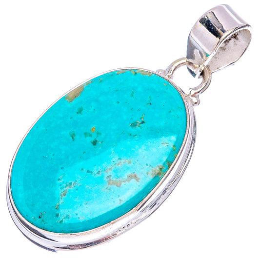 Kingman turquoise cabochon pendant in .925 sterling silver, oval stone with top bail
