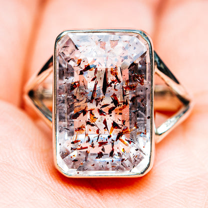 Premium Faceted Lepidocrocite Ring Size 8.75 (.925 Sterling Silver)