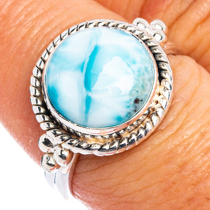 Rare Larimar Ring Size 7.5 (.925 Sterling Silver)