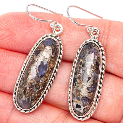Copper Tanzanite Earrings 1 3/4" (925 Sterling Silver) E433074