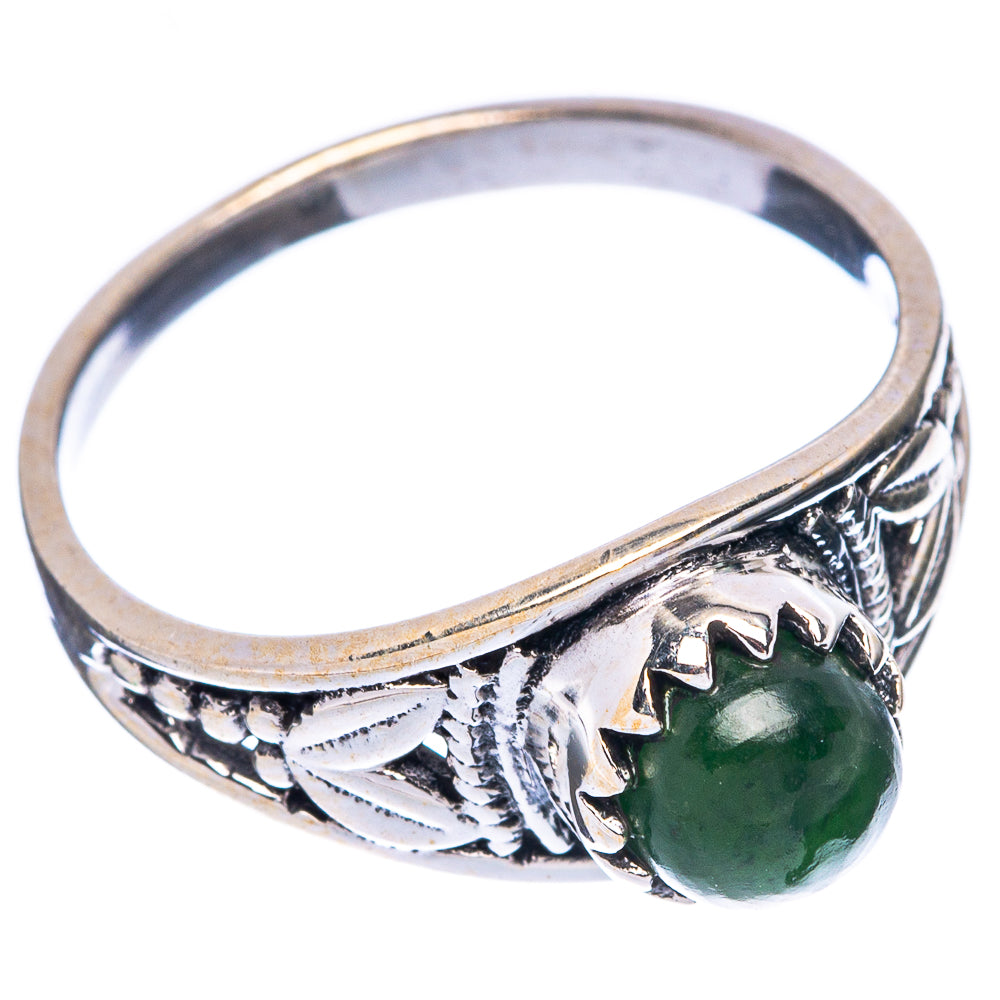 Green Onyx Dainty Ring Size 7.75 (925 Sterling Silver) R5918