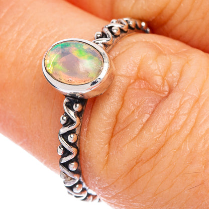 Rare Ethiopian Opal Ring Size 6.75 (925 Sterling Silver) R147097