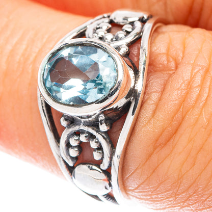 Blue Topaz Dainty Ring Size 6.5 (925 Sterling Silver) R6029