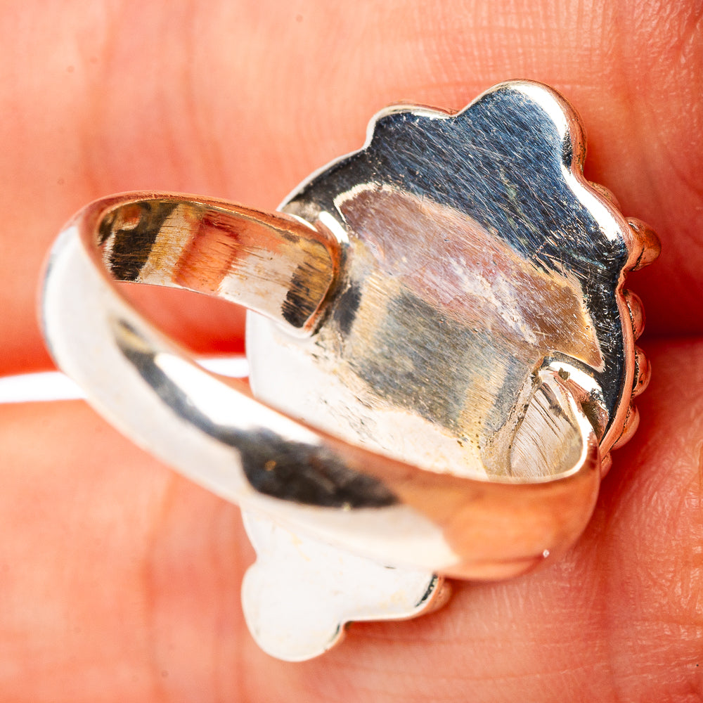 Aurora Opal Heart Ring Size 7 (.925 Sterling Silver)