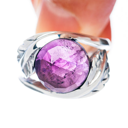Premium Amethyst Leaf Ring Size 8 (.925 Sterling Silver)
