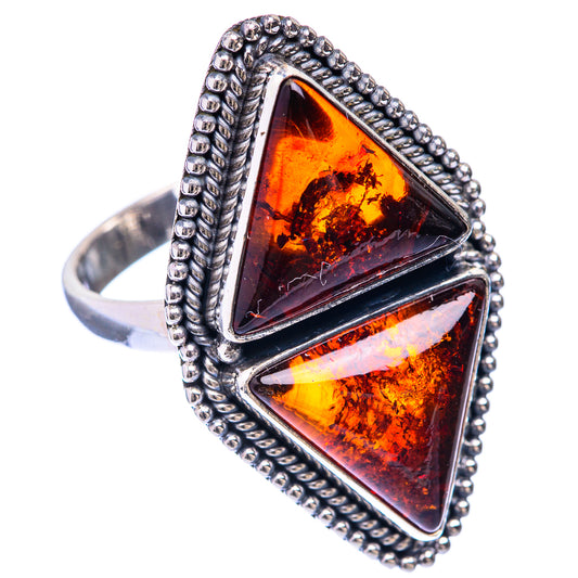Large Baltic Amber Ring Size 10 (925 Sterling Silver) R141598