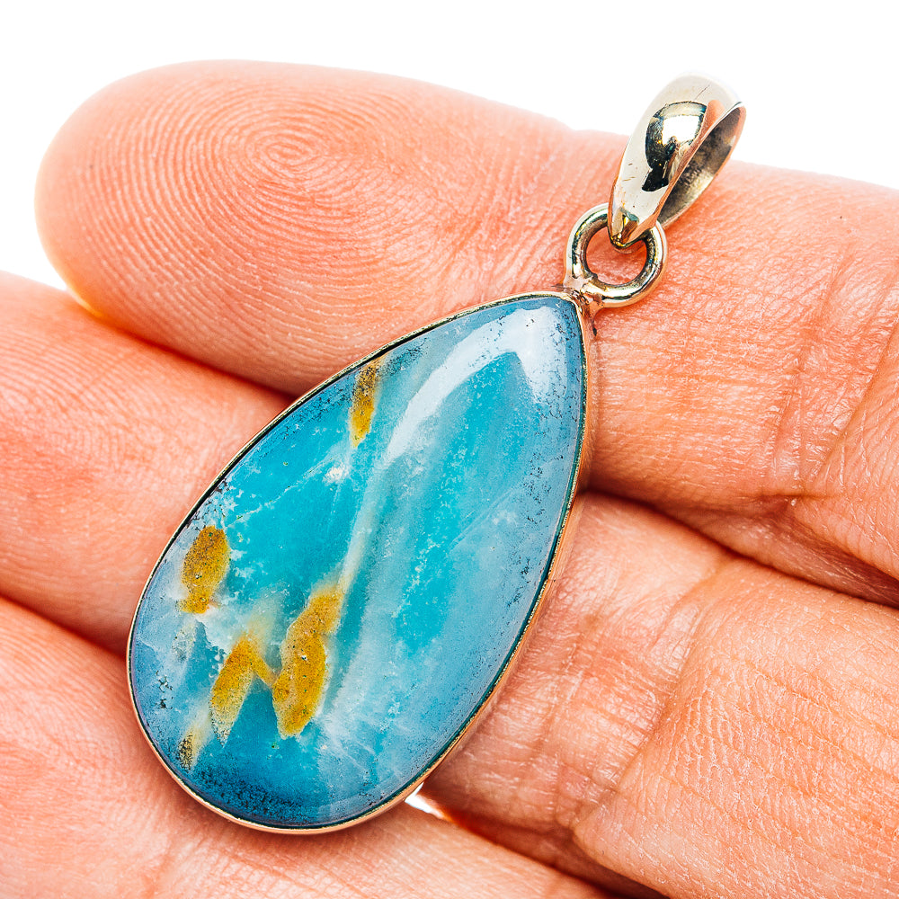 Peruvian Opal Pendant 1 5/8" (German Silver)