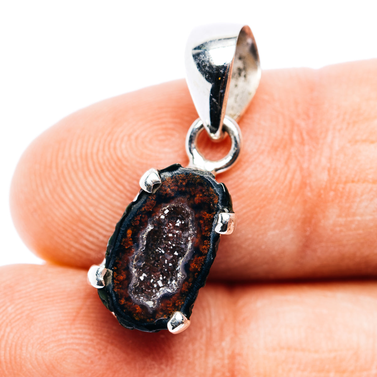 Premium Tabasco Geode Pendant 1" (.925 Sterling Silver)