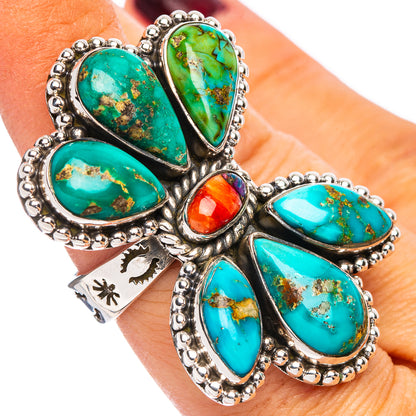 Rare Sonoran South Hill Turquoise Ring Size 8 Adjustable (.925 Sterling Silver)