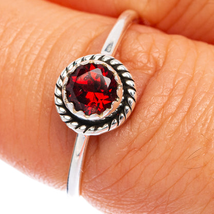 Garnet Dainty Ring Size 7 (925 Sterling Silver) R145442