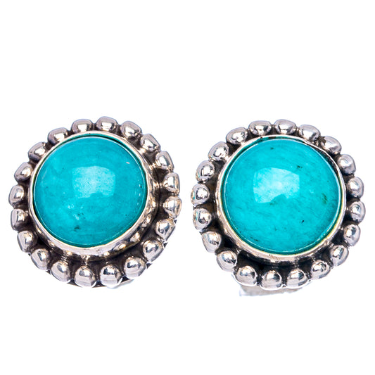 Amazonite Earrings 3/8" (925 Sterling Silver) E1560