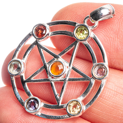 Chakra Star Dainty Pendant 1 3/8" (925 Sterling Silver) P39137