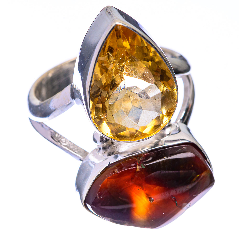 Mexican Fire Agate, Citrine Ring Size 6.25 (925 Sterling Silver) R141588