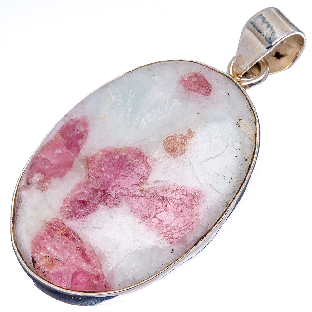 Premium Pink Tourmaline In Quartz Pendant 1 7/8" (.925 Sterling Silver)