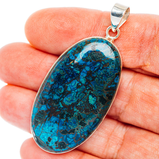 Premium Chrysocolla Pendant 2 1/8" (.925 Sterling Silver)