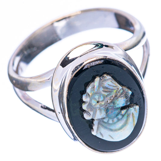Lady Face Opal Cameo Ring Size 5 (925 Sterling Silver) R4028