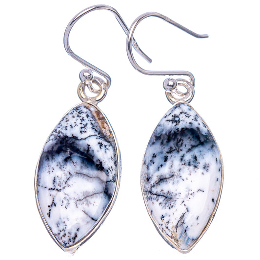 Dendritic Opal Earrings 1 1/2" (925 Sterling Silver) E1857