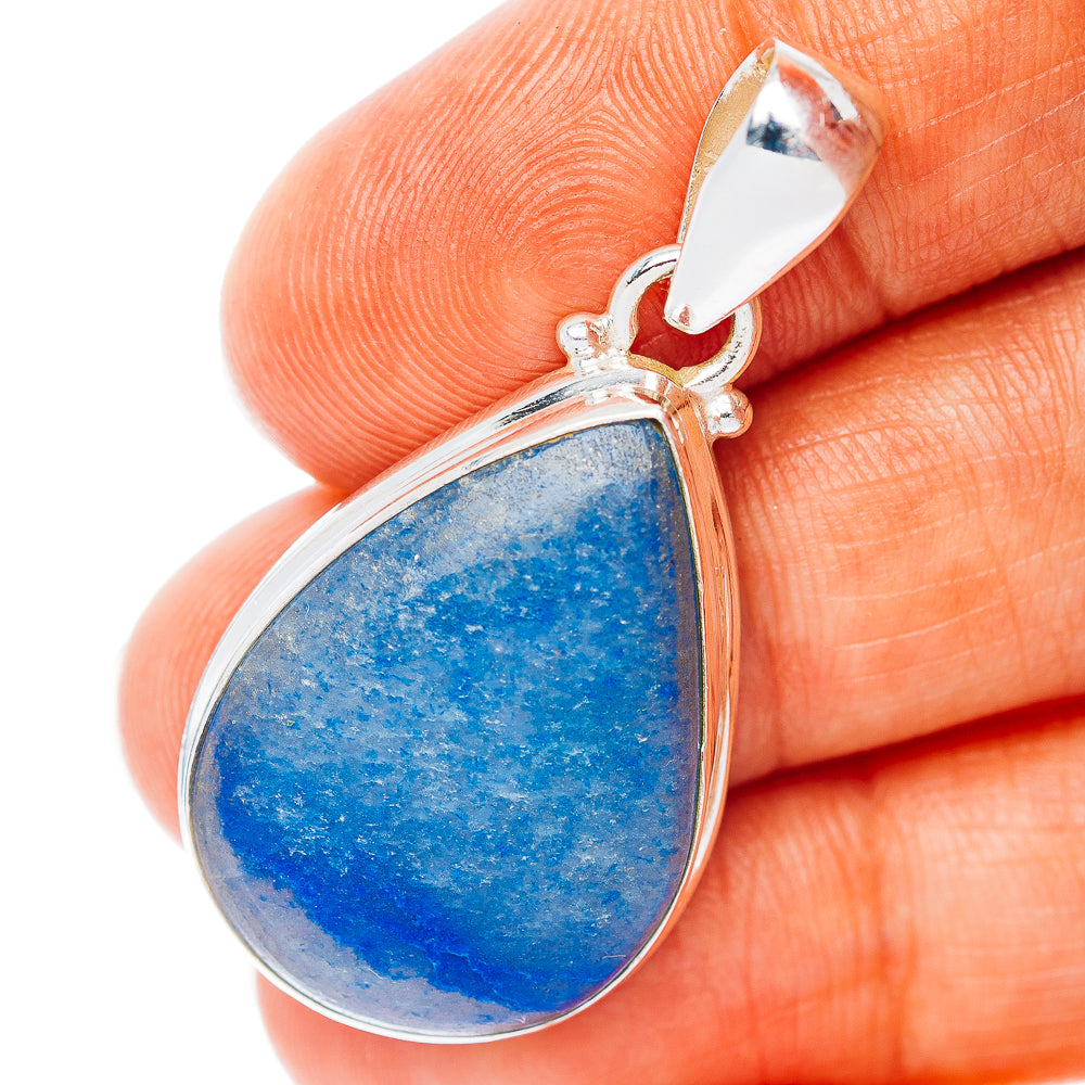 Dumortierite Pendant 1 5/8" (.925 Sterling Silver)