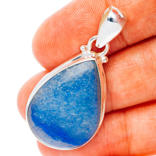 Dumortierite Pendant 1 5/8" (.925 Sterling Silver)
