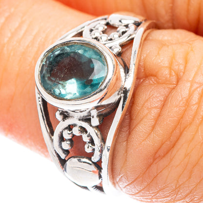 Blue Fluorite Dainty Ring Size 6.5 (925 Sterling Silver) R6009