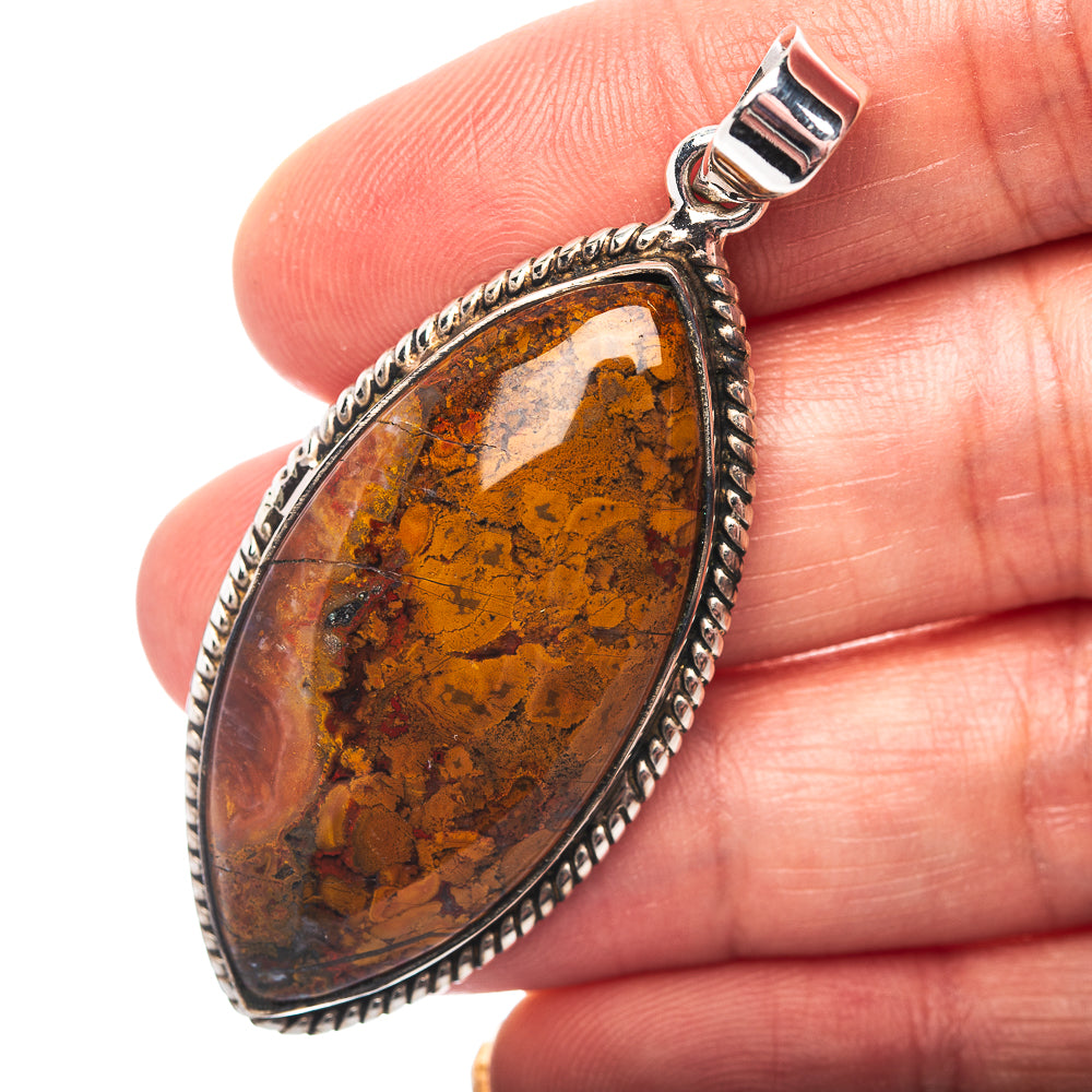 Premium Seam Agate Pendant 2 1/4" (.925 Sterling Silver)