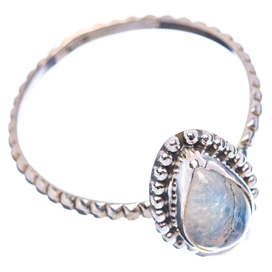 925 sterling silver moonstone ring with textured band and oval cabochon stone, side view