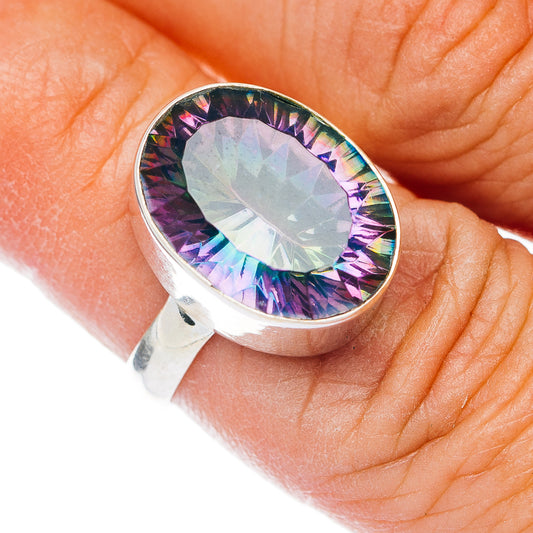 Premium Mystic Topaz Ring Size 6.5 (.925 Sterling Silver)