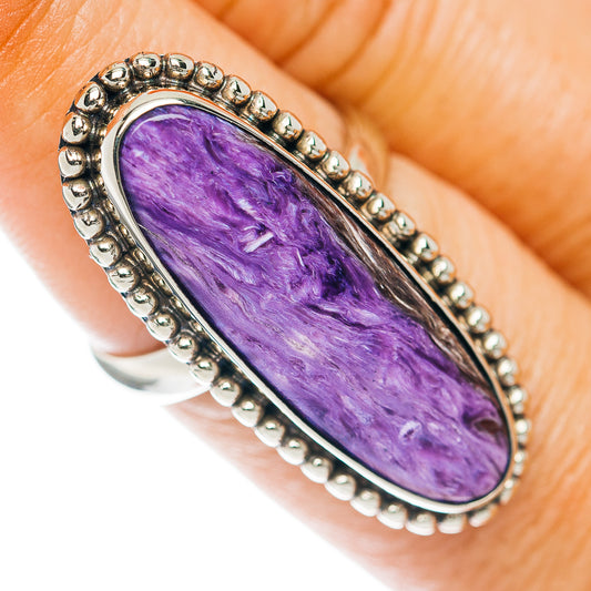 Charoite Ring Size 8 (German Silver)