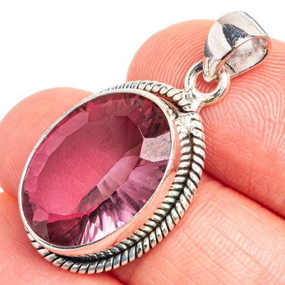 Faceted Color Change Alexandrite (Lab.) Pendant 1 1/4" (925 Sterling Silver) P39242