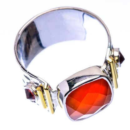Premium Red Onyx, Garnet Ring Size 7.75 (925 Sterling Silver) R141769